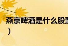 燕京啤酒是什么股票（燕京啤酒属于什么概念）