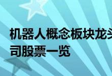 机器人概念板块龙头有哪些机器人概念上市公司股票一览