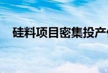 硅料项目密集投产价格拐点或在明年出现