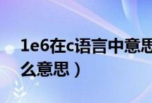 1e6在c语言中意思（C语言中“1e-6”是什么意思）
