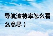 导航波特率怎么看（导航中用到的波特率是什么意思）