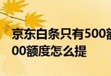 京东白条只有500额度怎么提 京东白条只有500额度怎么提