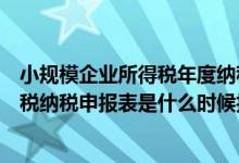 小规模企业所得税年度纳税申报表（小规模纳税人企业所得税纳税申报表是什么时候报啊）