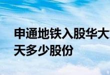 申通地铁入股华大九天 申通地铁持有华大九天多少股份 