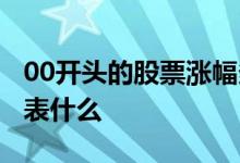 00开头的股票涨幅多少 股票的代码开头00代表什么