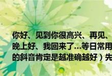 你好、见到你很高兴、再见、谢谢、对不起、没关系、早上好、下午好、晚上好、我回来了…等日常用语用日语怎么说啊（谁能给点（要准确点的斜音肯定是越准确越好）先谢过了、）