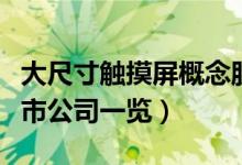 大尺寸触摸屏概念股有哪些（大尺寸触摸屏上市公司一览）