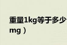 重量1kg等于多少公斤（重量1kg＝多少g＝mg）