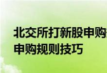 北交所打新股申购规则操作办法 北交所新股申购规则技巧