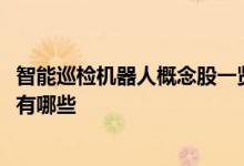 智能巡检机器人概念股一览2022年智能巡检机器人概念股票有哪些