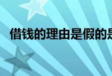 借钱的理由是假的是欺诈吗（借钱的理由）