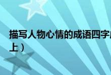 描写人物心情的成语四字成语（描写人物心情的成语四个以上）