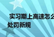  实习期上高速怎么处罚 2021实习期上高速处罚新规 