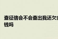 查征信会不会查出我还欠多少钱 查征信能查出你欠哪个平台钱吗