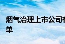 烟气治理上市公司有哪些烟气治理上市公司名单