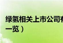 绿氢相关上市公司有哪些（绿氢上市公司龙头一览）