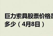 巨力索具股票价格是多少巨力索具股票市值是多少（4月8日）