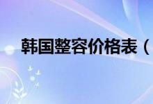 韩国整容价格表（整容需要花费多少钱）