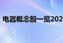 电器概念股一览2022年电器概念股票有哪些