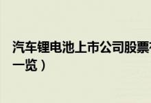 汽车锂电池上市公司股票有哪些（汽车锂电池上市公司龙头一览）