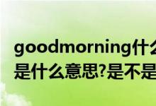 goodmorning什么意思啊（Goodmorning是什么意思?是不是中午好?）