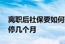 离职后社保要如何处理 离职后社保最多可以停几个月 