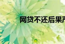 网贷不还后果严重吗（网贷不还）
