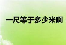 一尺等于多少米啊（一寸等于多少厘米啊）