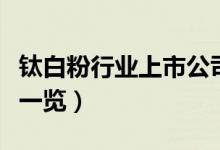 钛白粉行业上市公司有哪些（钛白粉股票名单一览）