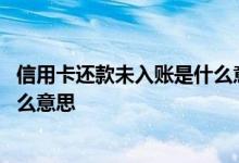 信用卡还款未入账是什么意思要几天 信用卡还款未入账是什么意思 