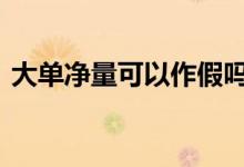 大单净量可以作假吗 如何判断大单净量作假