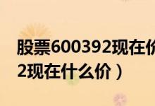 股票600392现在价格多少（盛和资源600392现在什么价）