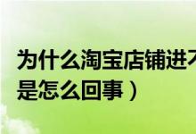 为什么淘宝店铺进不去（淘宝网的店铺进不去是怎么回事）