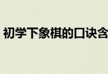 初学下象棋的口诀含义（初学下象棋的口诀）