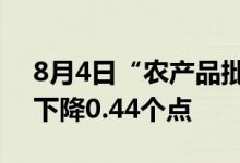 8月4日“农产品批发价格200指数”比昨天下降0.44个点