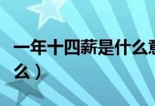 一年十四薪是什么意思（一年十四薪指的是什么）