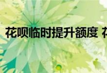 花呗临时提升额度 花呗额度可以临时提升吗