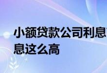 小额贷款公司利息高不高 小贷公司为什么利息这么高