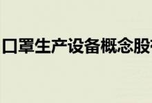 口罩生产设备概念股有哪些主要利好哪些股票