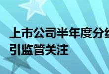 上市公司半年度分红预案陆续披露大手笔分红引监管关注