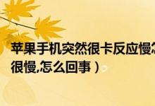 苹果手机突然很卡反应慢怎么弄（苹果手机最近特别卡,反应很慢,怎么回事）