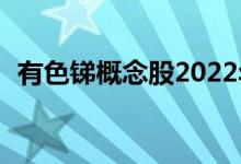 有色锑概念股2022年股价查询（4月25日）