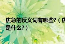 焦急的反义词有哪些?（焦急的反义词是什么?悲痛的反义词是什么?）
