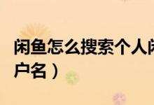 闲鱼怎么搜索个人闲置卖家（闲鱼怎么搜索用户名）
