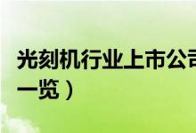 光刻机行业上市公司有哪些（光刻机股票名单一览）