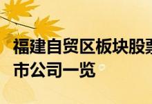 福建自贸区板块股票有哪些福建自贸区概念上市公司一览