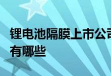 锂电池隔膜上市公司龙头锂电池隔膜上市公司有哪些