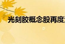 光刻胶概念股再度活跃张江高科冲击涨停