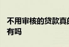 不用审核的贷款真的存在吗? 不用审核的贷款有吗