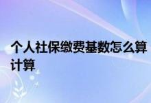 个人社保缴费基数怎么算 个人社保缴纳计算器计算基数如何计算 